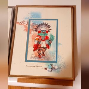 RARE* Two 8x10 Teissedre Native Art Watercolor Drawings